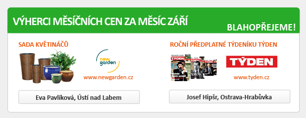 VÝHERCI MĚSÍČNÍCH CEN ZA MĚSÍC ZÁŘÍ